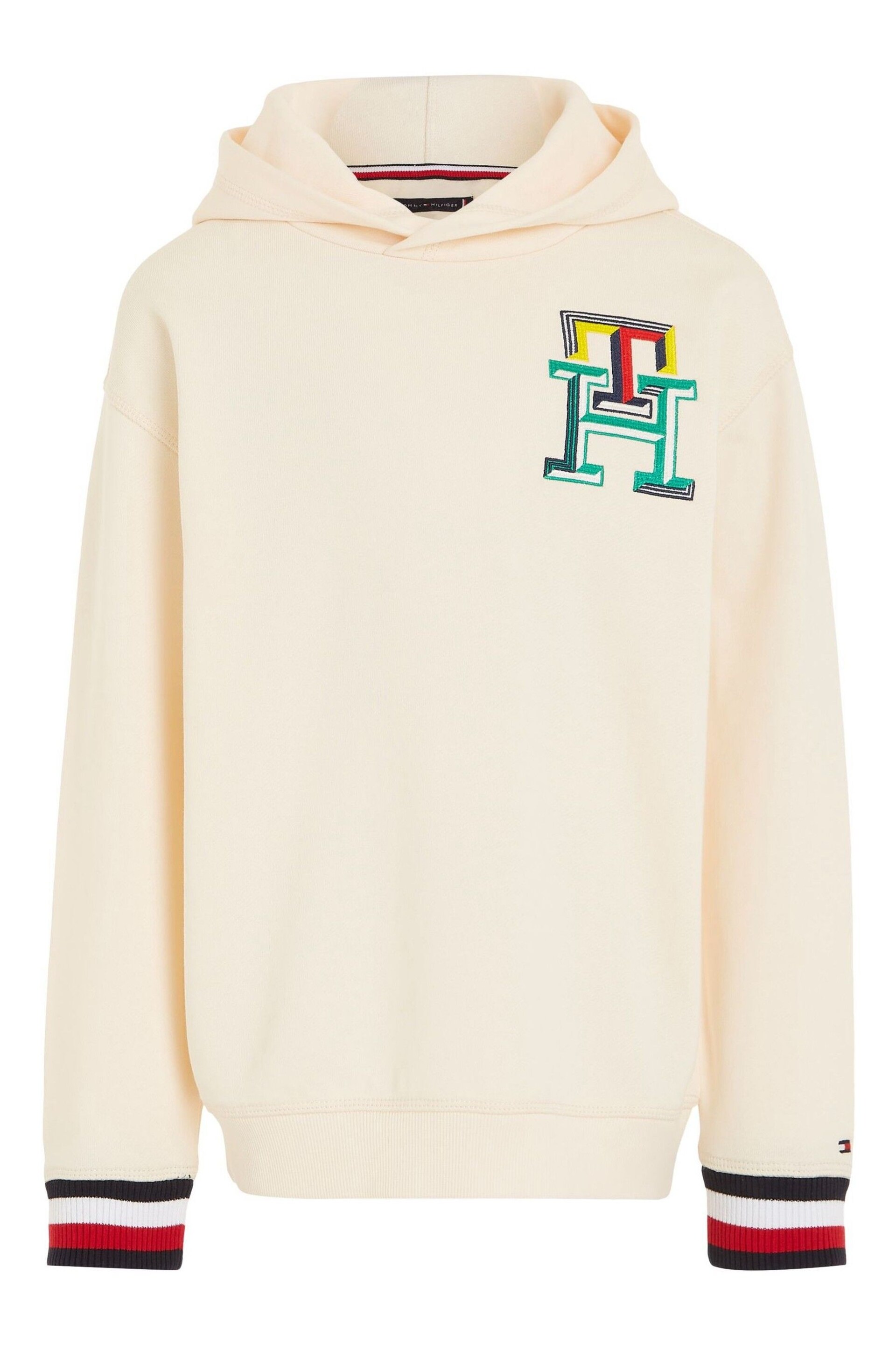 Tommy Hilfiger Cream Monogram Hoodie - Image 4 of 6