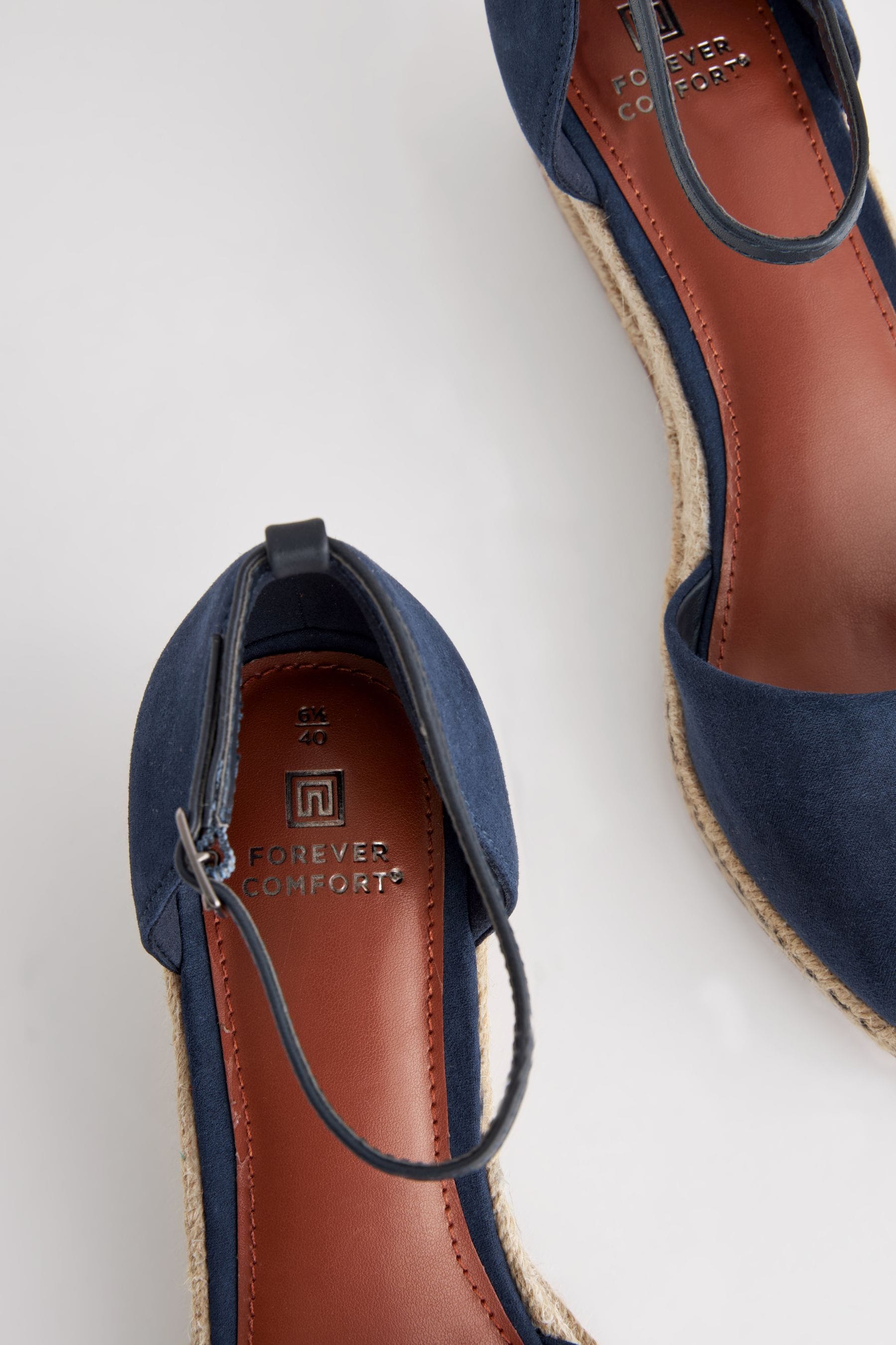 Navy wedges closed toe top