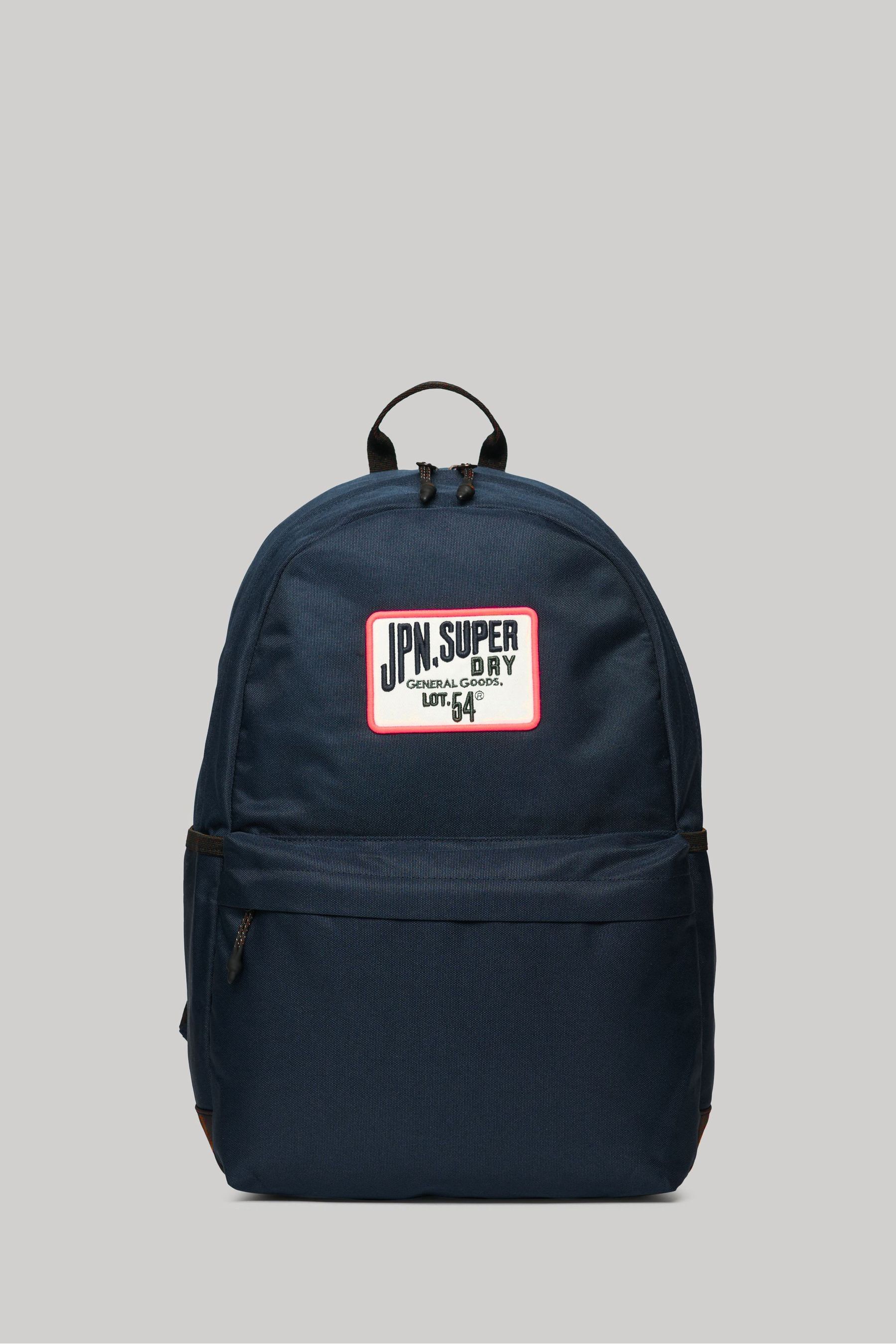 Blue superdry backpack cheap