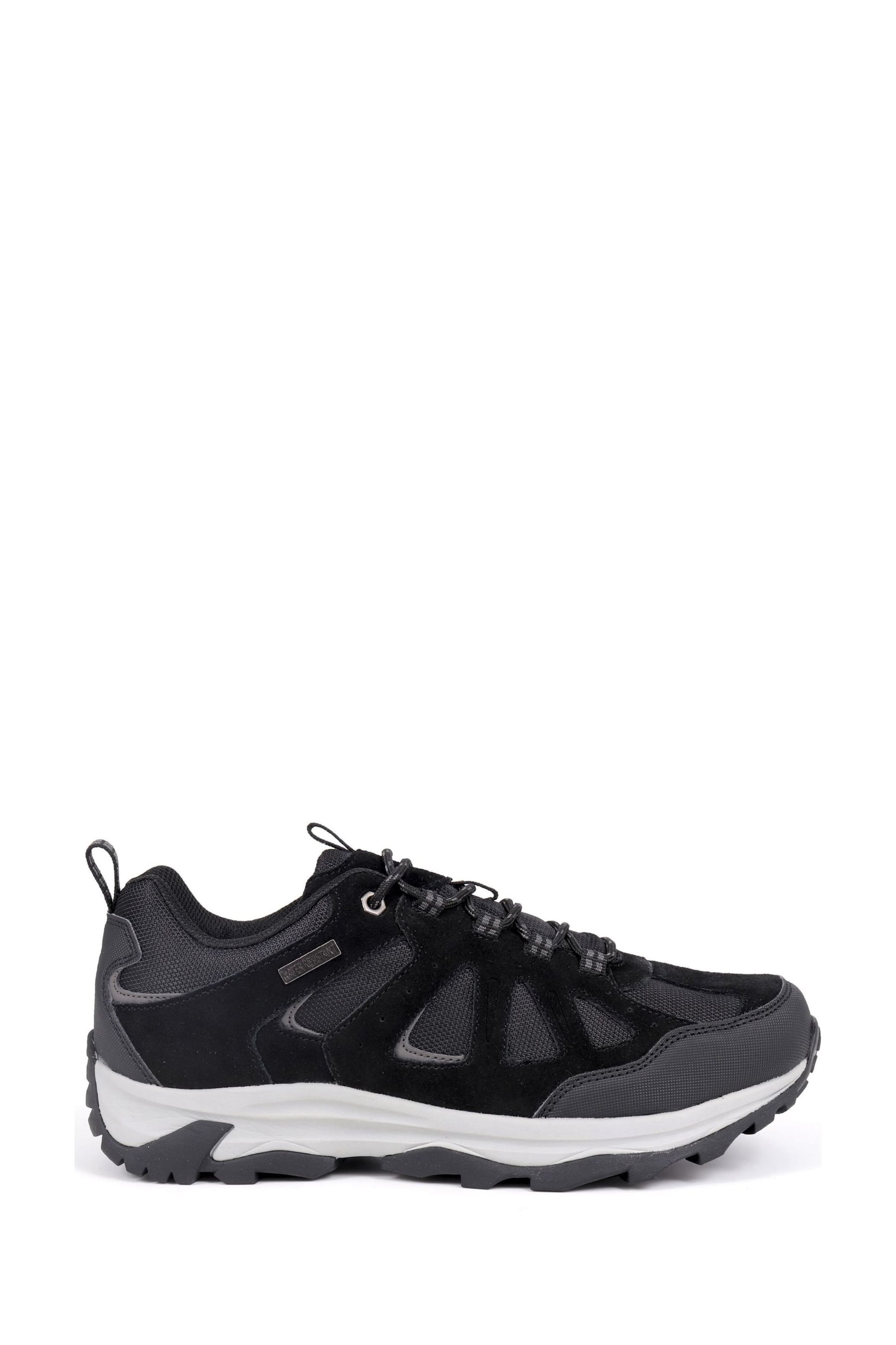 Pavers Leather Lace-Up Black Trainers - Image 2 of 5
