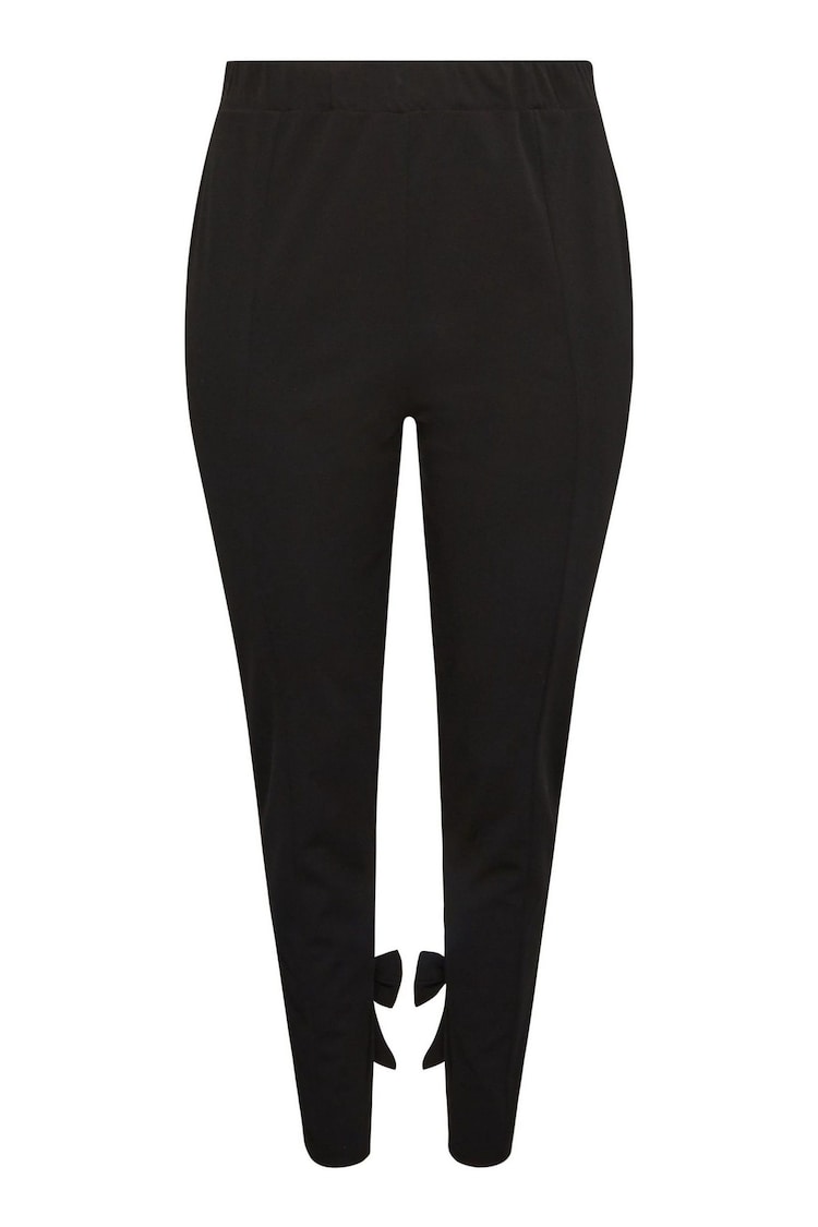 Yours Curve Black London Bow Back Tapered Trousers - Image 2 of 3