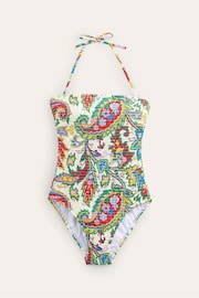 Boden Cream Milos Smocked Bandeau Swimsuit - Image 5 of 6