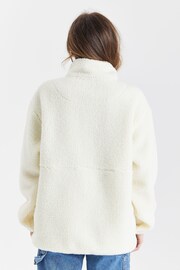 Harper & Lewis Cream Hawthorn Popper Neck Sherpa Fleece - Image 5 of 7