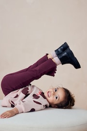 Plum Purple Sweatshirt and Flare Leggings Set (3mths-7yrs) - Image 2 of 4