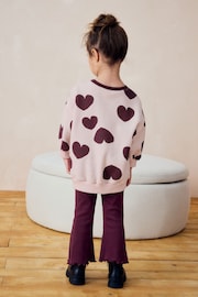 Plum Purple Sweatshirt and Flare Leggings Set (3mths-7yrs) - Image 4 of 4