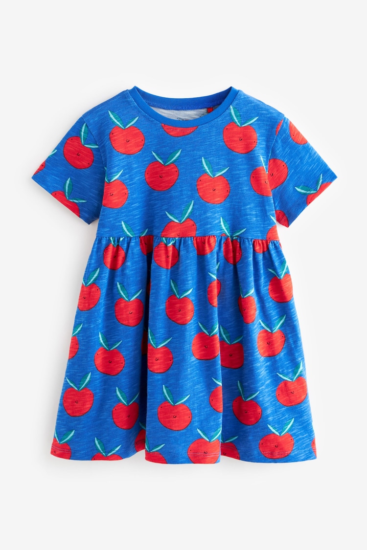 Blue/Red 100% Cotton Short Sleeve Jersey Dress (3mths-7yrs) - Image 1 of 3