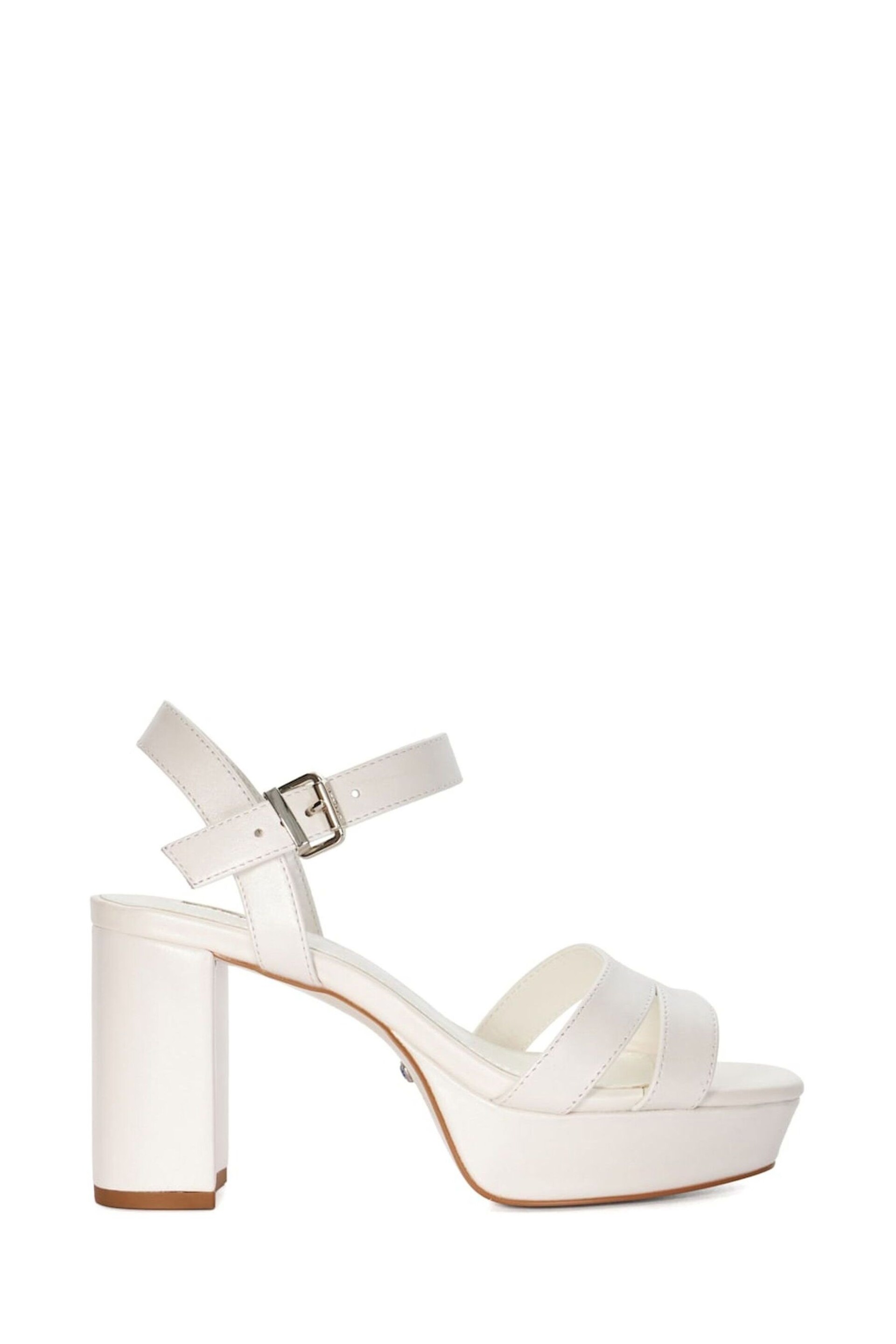 Dune London Cream Made With Love Bridal Platform Sandals - Image 5 of 6