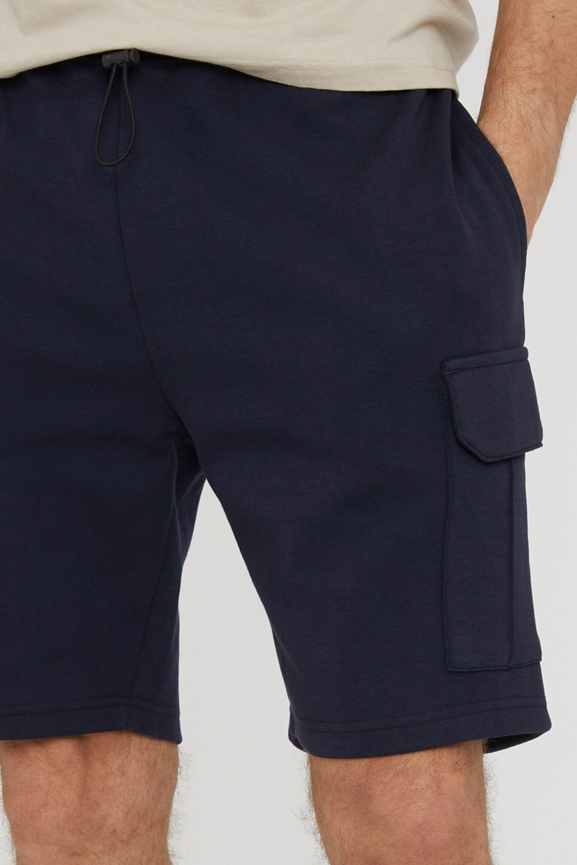 Threadbare Navy Cargo Pocket Sweat Shorts - Image 4 of 4