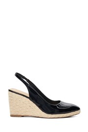 Dune London Black Cadance Slingback Wedge Espadrilles - Image 1 of 5