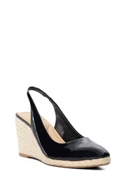 Dune London Black Cadance Slingback Wedge Espadrilles - Image 3 of 5