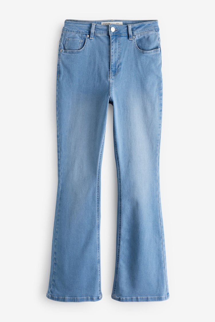 Simply Be Blue Kim High Waisted Super Stretch Flared Jeans - Image 5 of 5