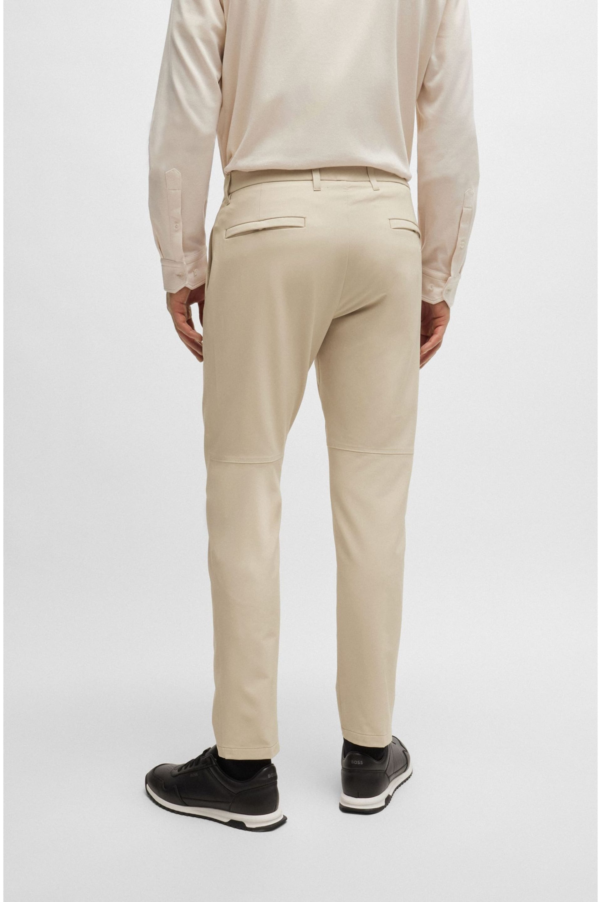 BOSS Cream Slim Fit Stretch Cotton Chino Trousers - Image 3 of 5
