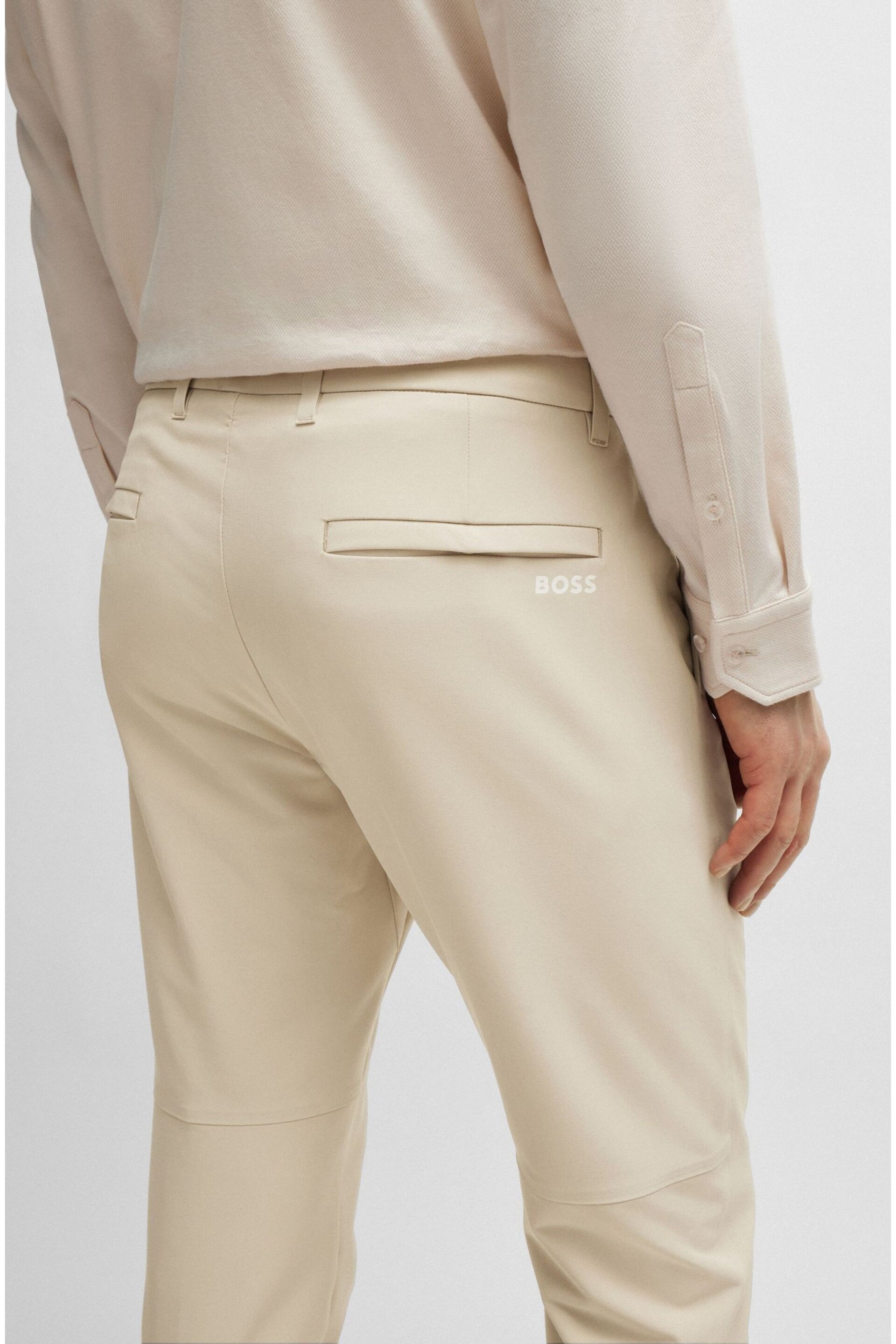 BOSS Cream Slim Fit Stretch Cotton Chino Trousers - Image 4 of 5