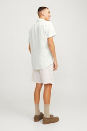 JACK & JONES White Linen Blend Short Sleeve Shirt - Image 5 of 10