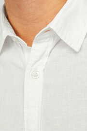 JACK & JONES White Linen Blend Short Sleeve Shirt - Image 8 of 10