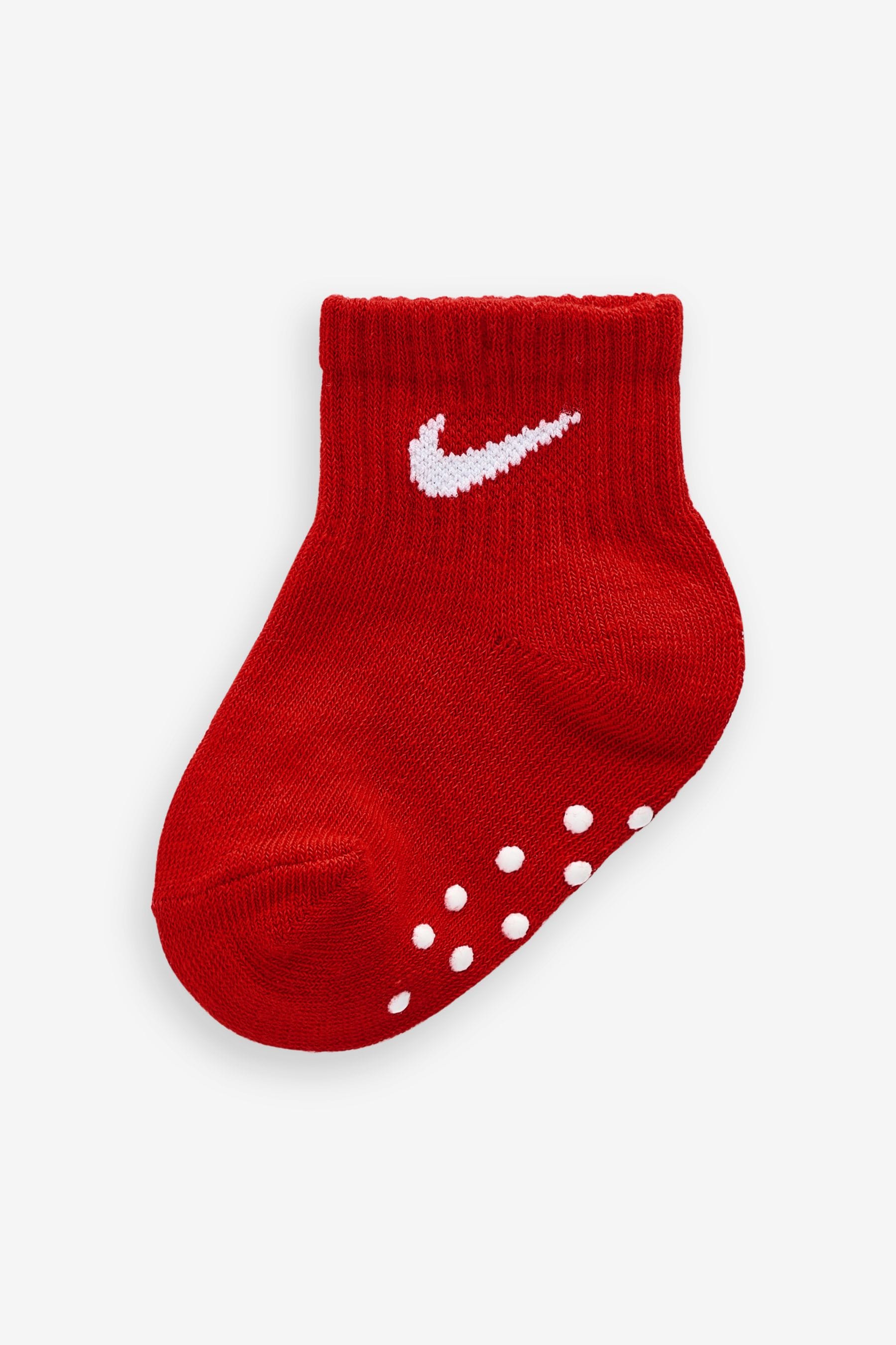 Nike Red Kids Little Gripper Socks 3 Pack