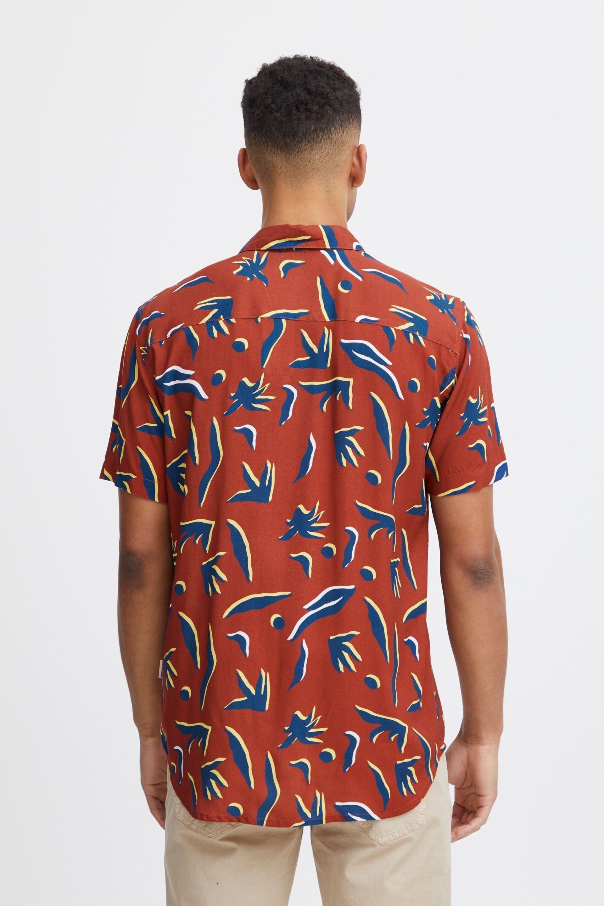 Blend Brown Printed Short Sleeve Shirt - Image 2 of 5