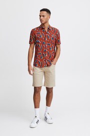 Blend Brown Printed Short Sleeve Shirt - Image 4 of 5