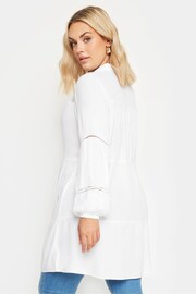 Yours Curve White Boho Long Sleeve Tiered Shirt - Image 3 of 6