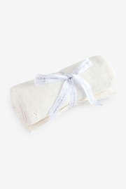 The White Company Baby Organic Cotton Pointelle Heart White Blanket - Image 1 of 1