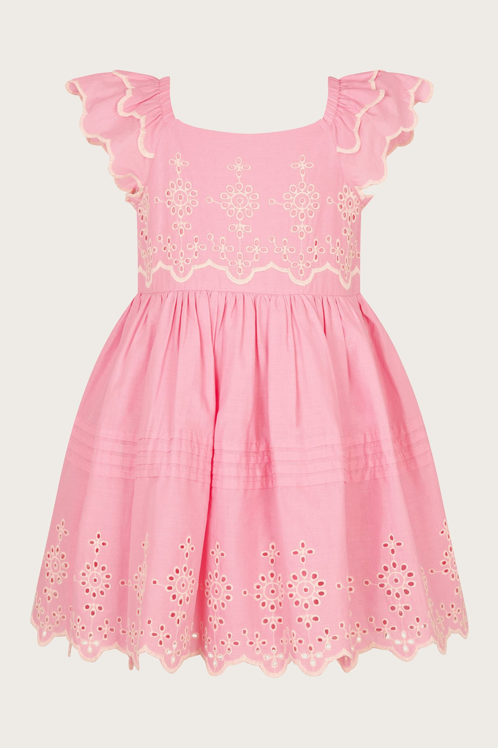 Monsoon Pink Baby Broderie Dress - Image 2 of 4