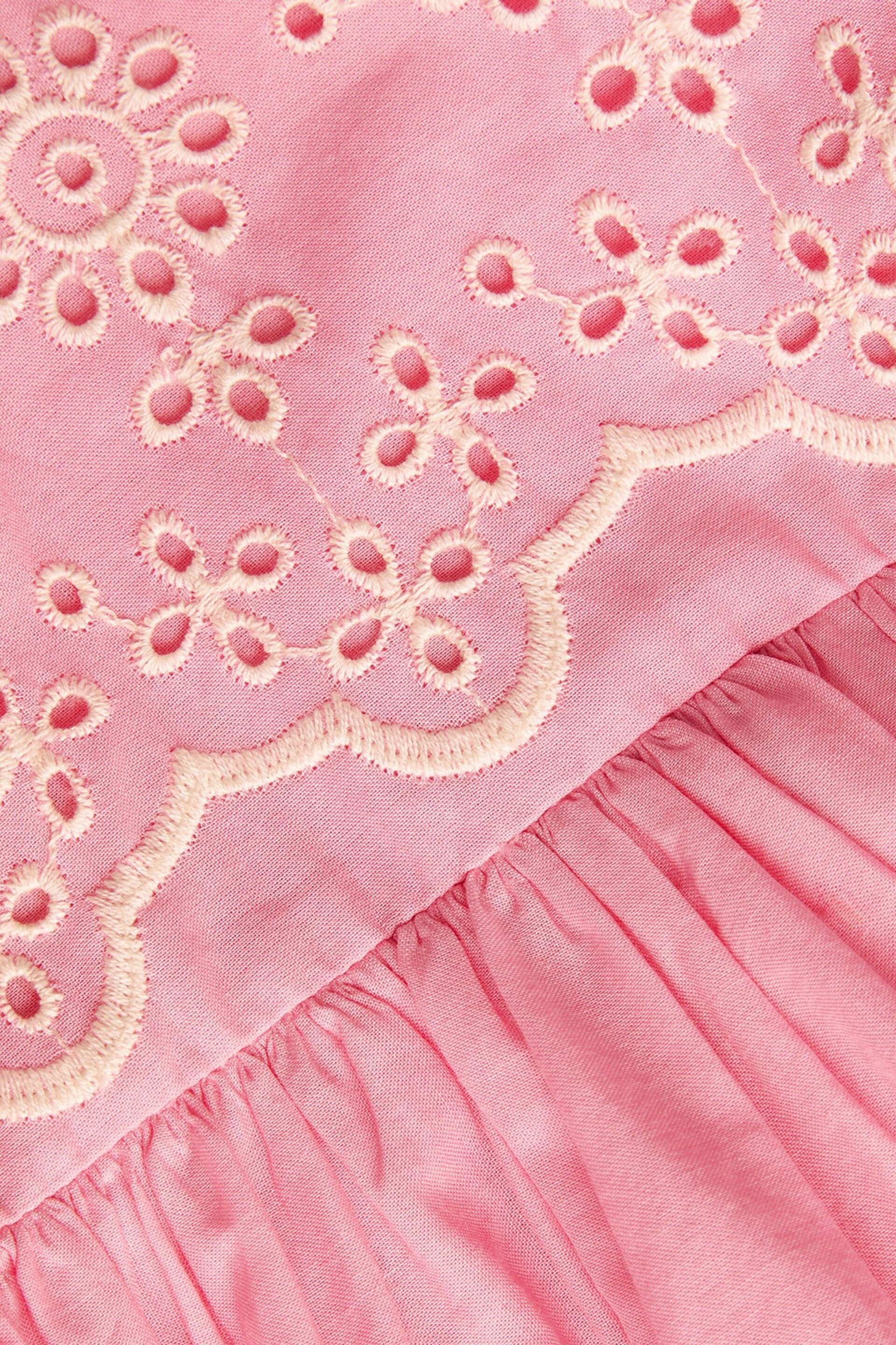 Monsoon Pink Baby Broderie Dress - Image 4 of 4