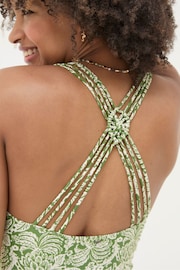 FatFace Green Ani Damask Floral Swimsuit - Image 4 of 5