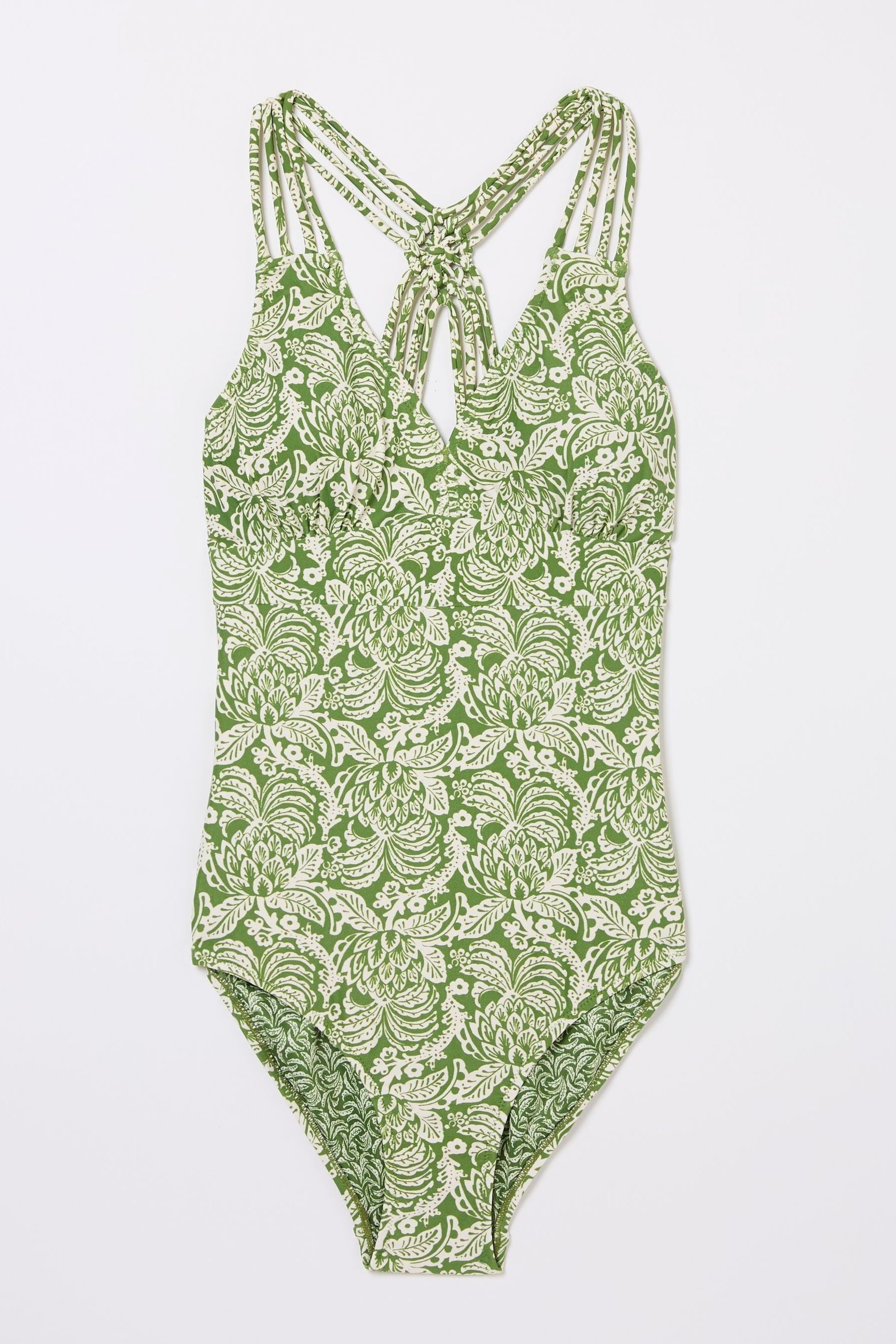 FatFace Green Ani Damask Floral Swimsuit - Image 5 of 5