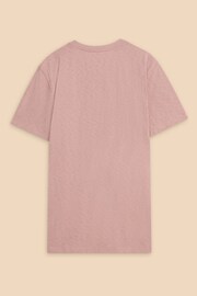 White Stuff Pink Escape Graphic 100% Cotton T-Shirt - Image 6 of 7