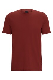 BOSS Red Cotton-Blend T-Shirt With Bubble-Jacquard Structure - Image 5 of 5