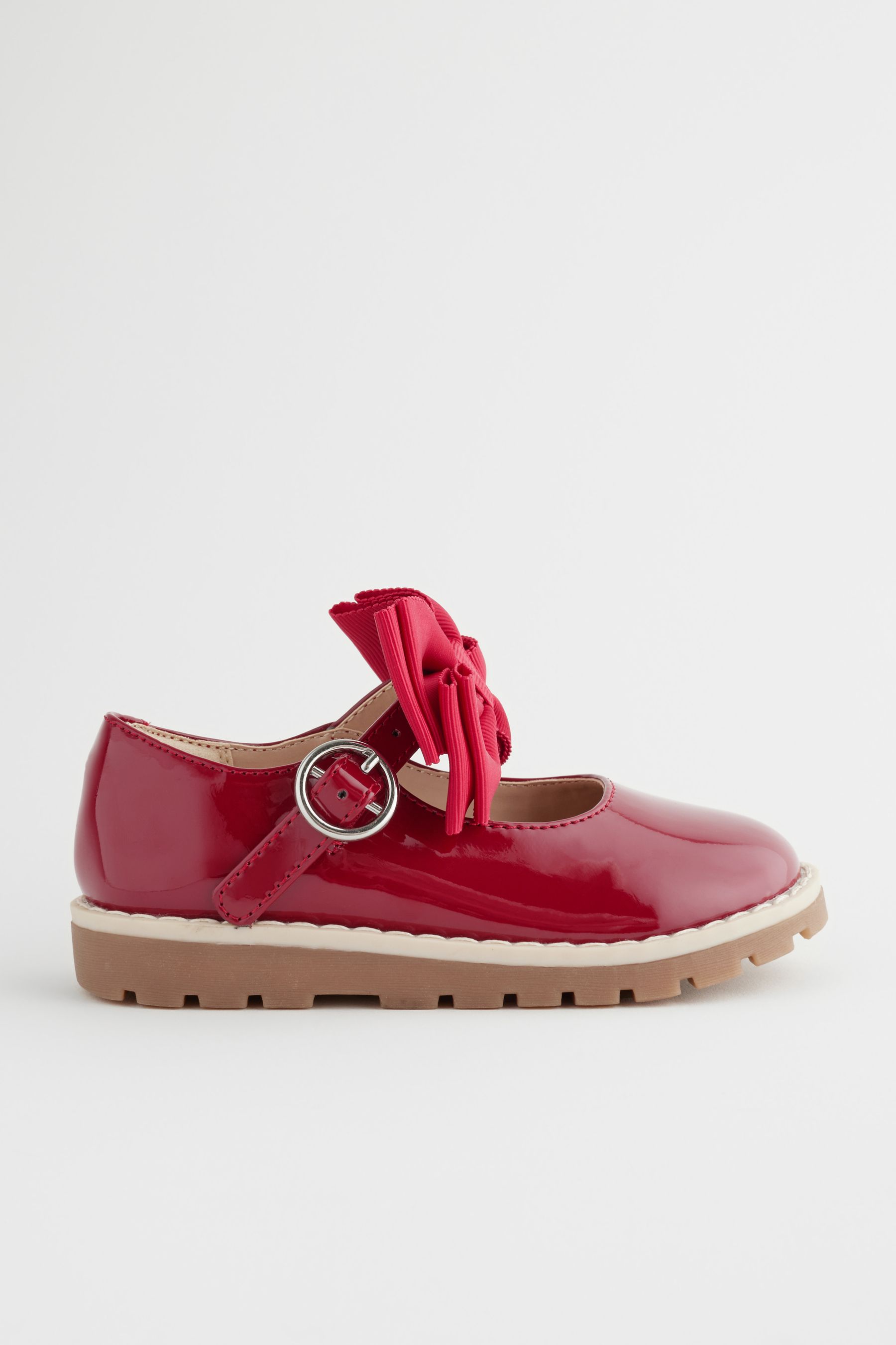 Buy Red Standard Fit F Chunky Bow Mary Jane School Shoes from the Next UK online shop