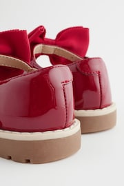 Red Standard Fit (F) Chunky Bow Mary Jane School Shoes - Image 3 of 6