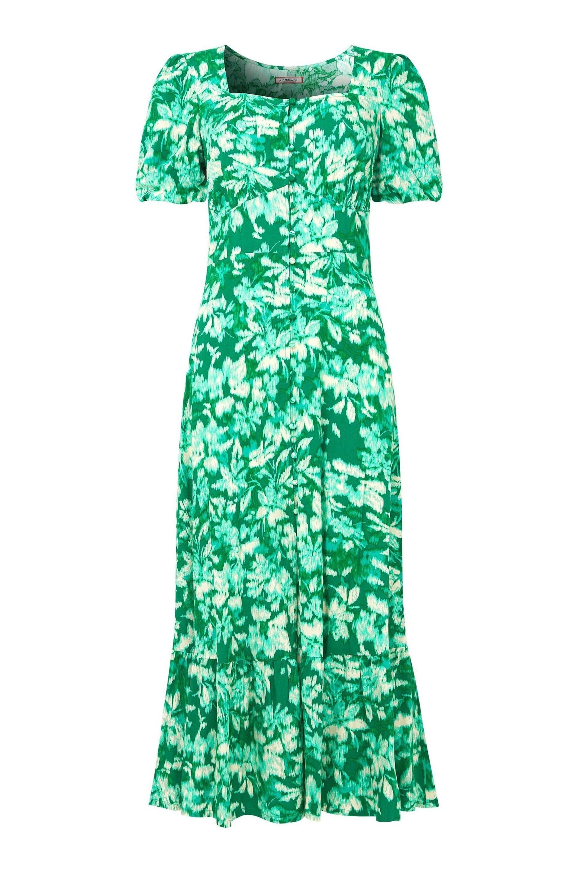 Joe Browns Green Blurred Floral Midi Dress - Image 4 of 4