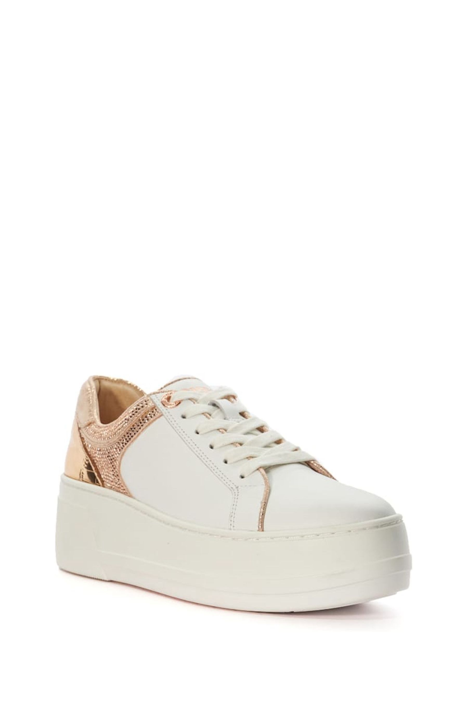 Dune London Grey Elusive Flatform Lace-Up Sneakers