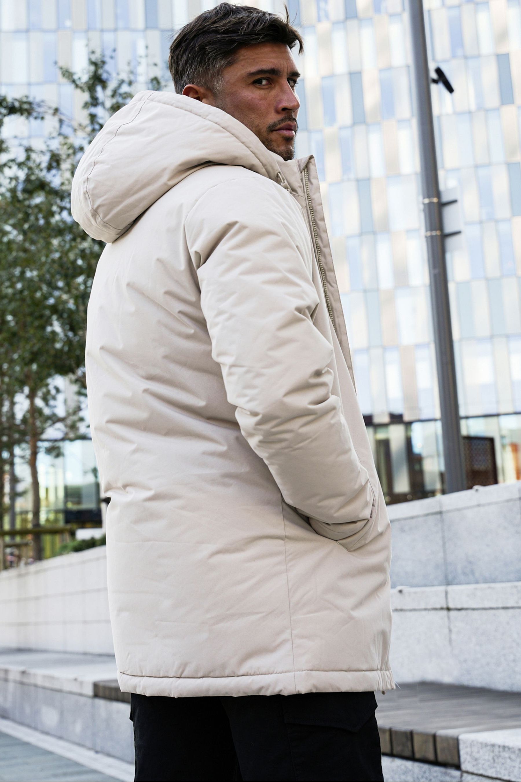 Buy Threadbare White Showerproof Lightweight Hooded Trench Jacket from Next Gibraltar