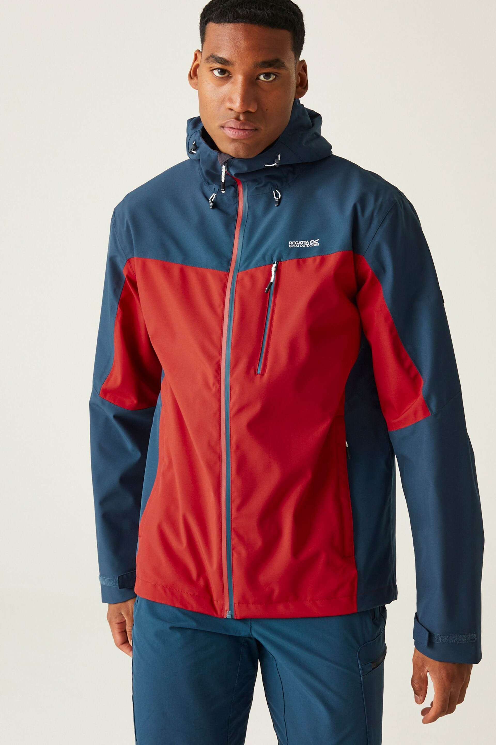 Regatta Blue Red Birchdale Waterproof Jacket - Image 1 of 9