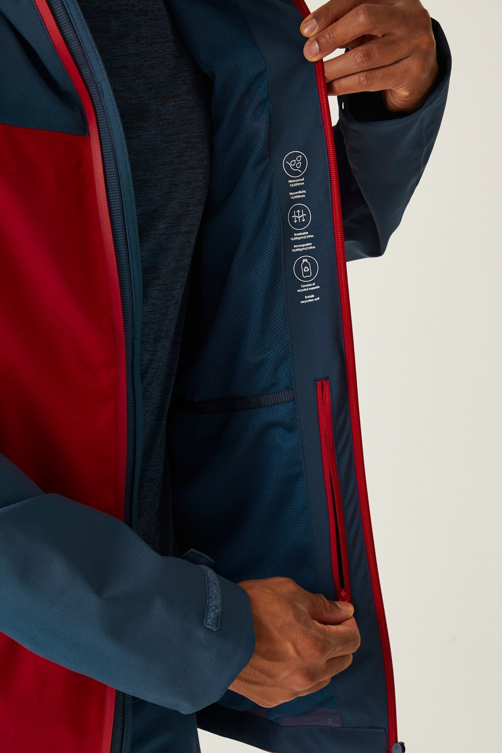 Regatta Blue Red Birchdale Waterproof Jacket - Image 5 of 9