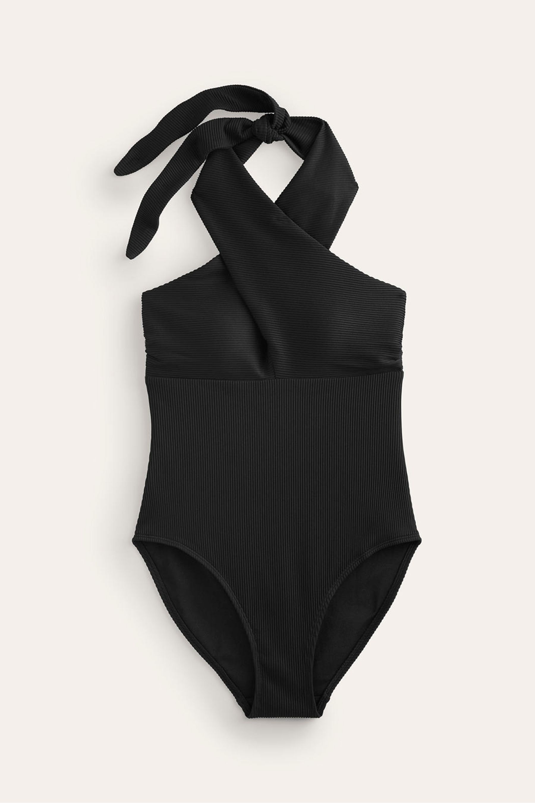 Buy Boden Black Cross Front Halter Swimsuit from Next Germany