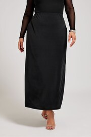 Yours Curve Black YOURS LONDON Curve Forest Green Slinky Maxi Skirt - Image 1 of 5