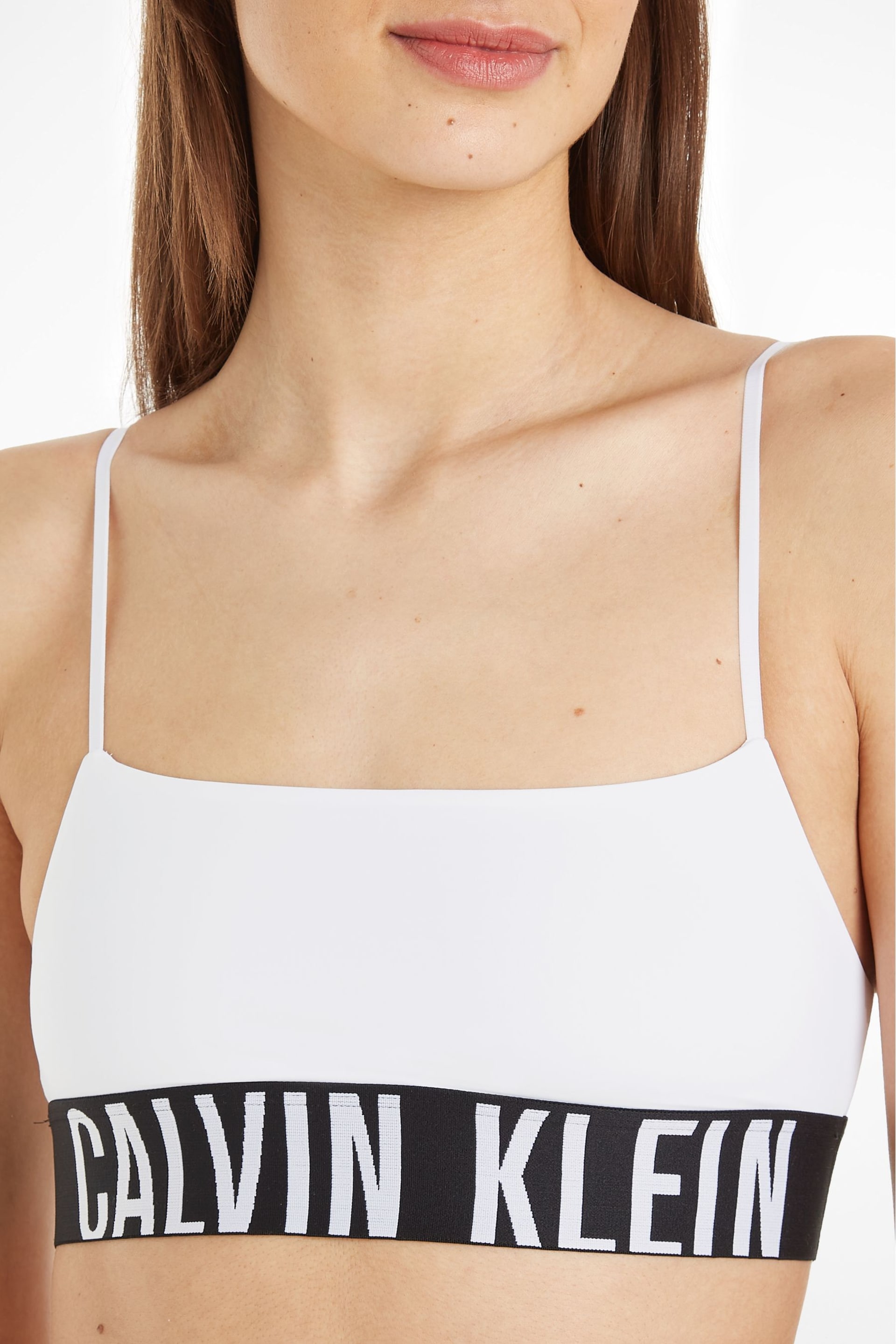 Calvin Klein White Slogan Bralette - Image 1 of 5