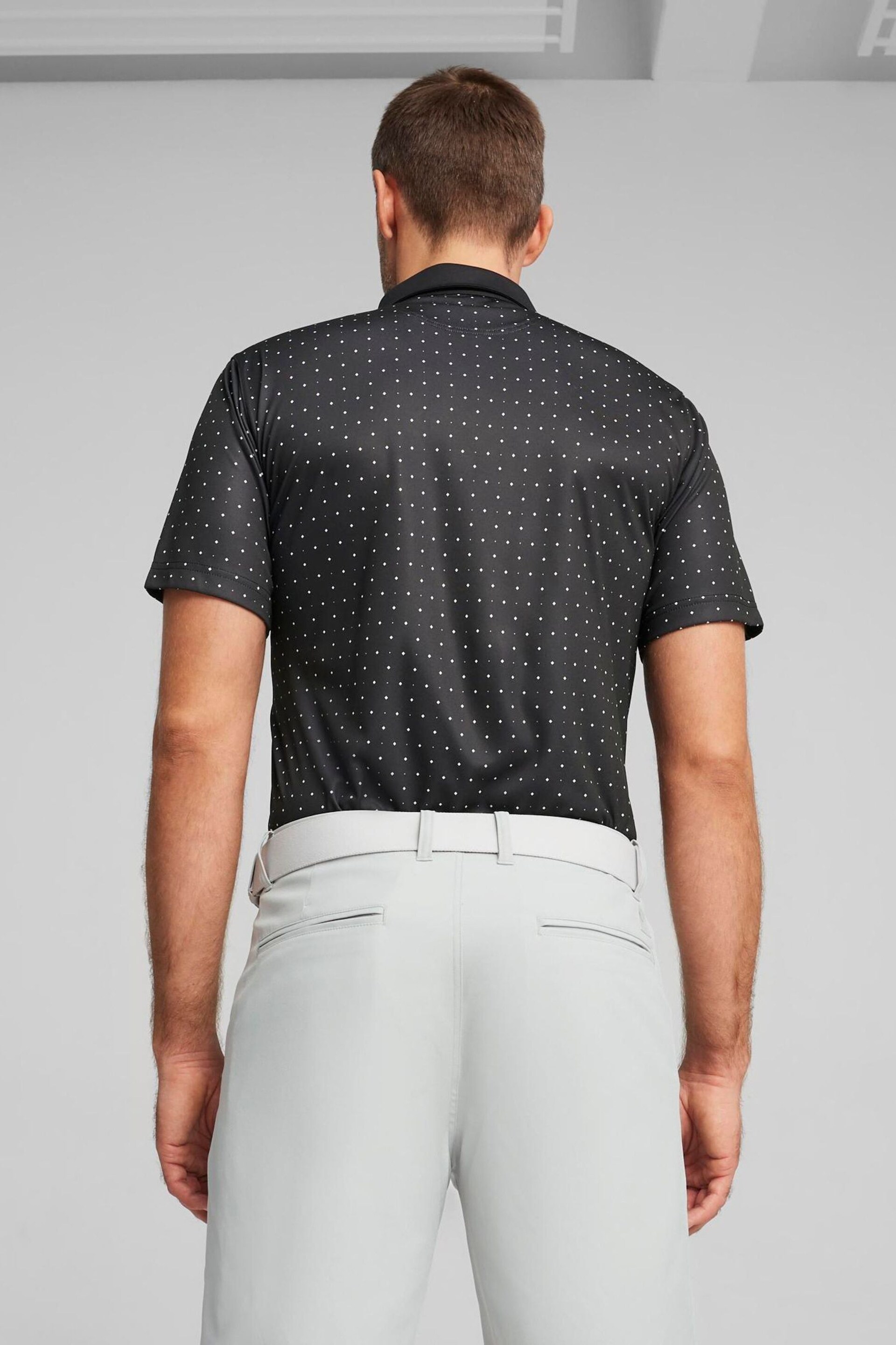 Puma Black Pure Geo Golf Mens Polo Shirt - Image 2 of 5