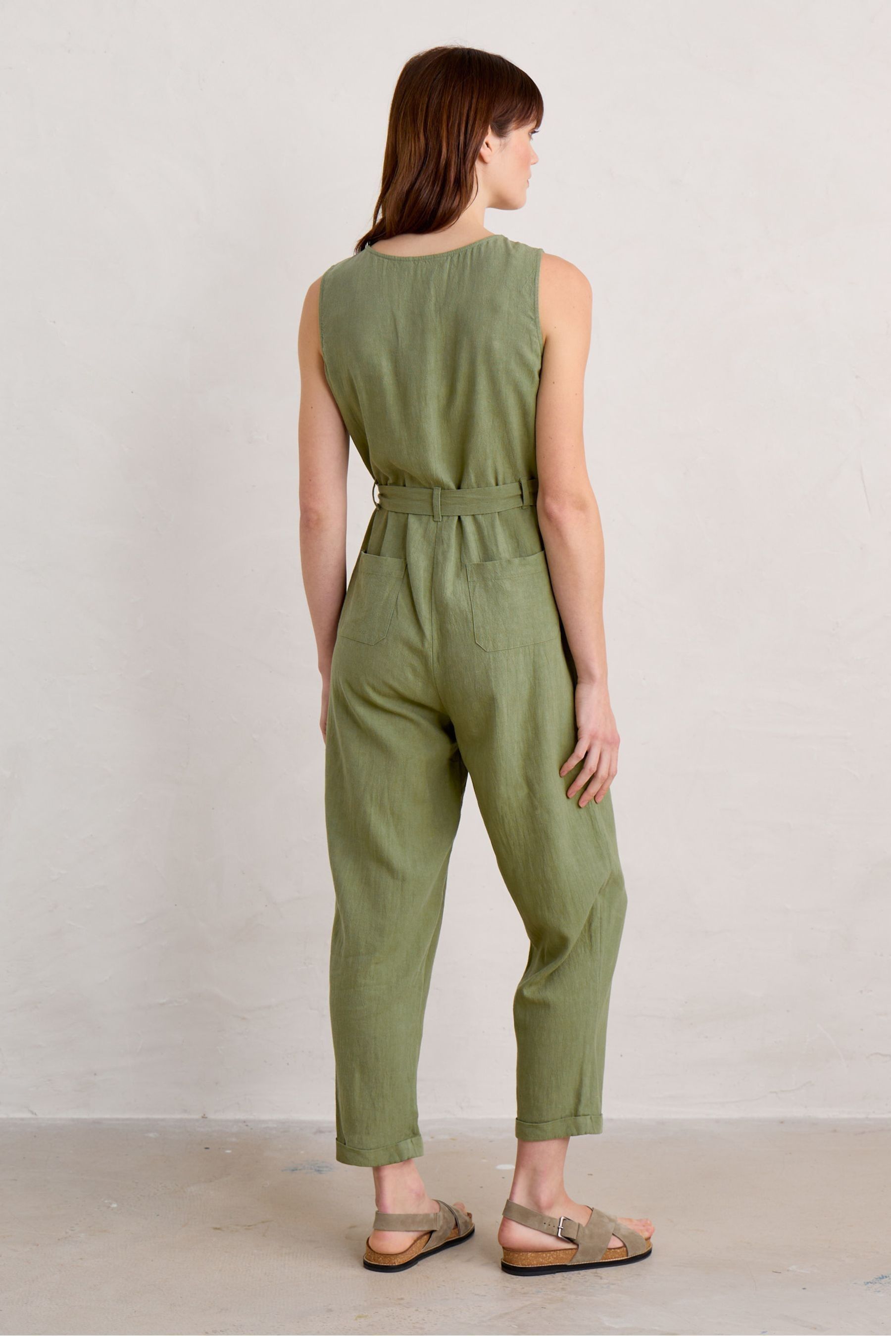 Next linen blend jumpsuit deals