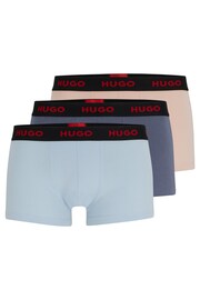 HUGO Pink Logo Waistband Stretch Cotton Boxers 3-Pack - Image 1 of 7