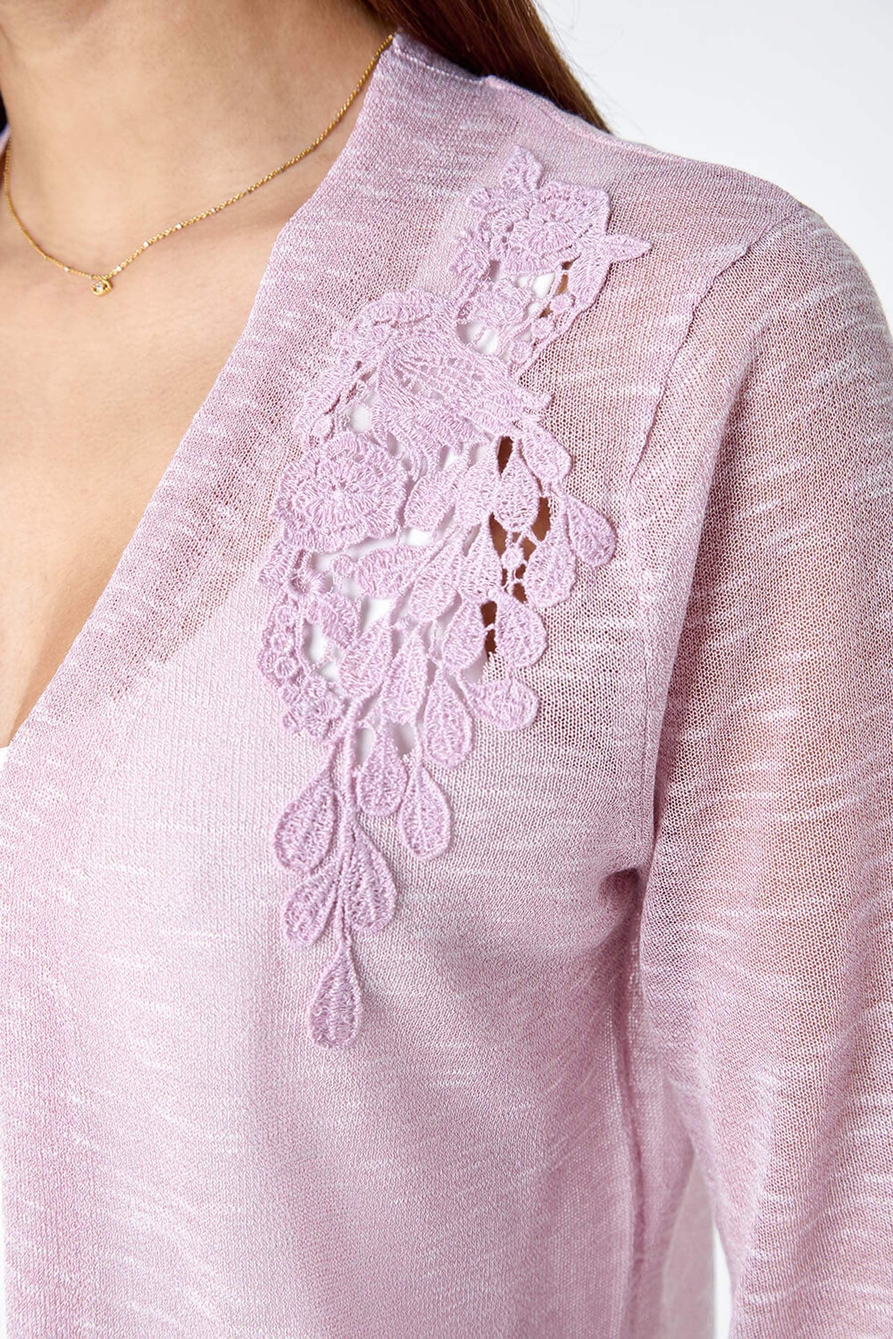 Buy Roman Pink Lace Applique Knit Shrug from the Next UK online shop