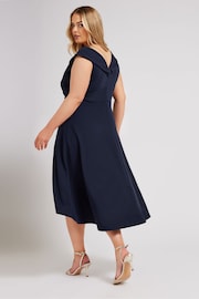 Yours Curve Blue London Tuxedo High Low Dress - Image 3 of 6