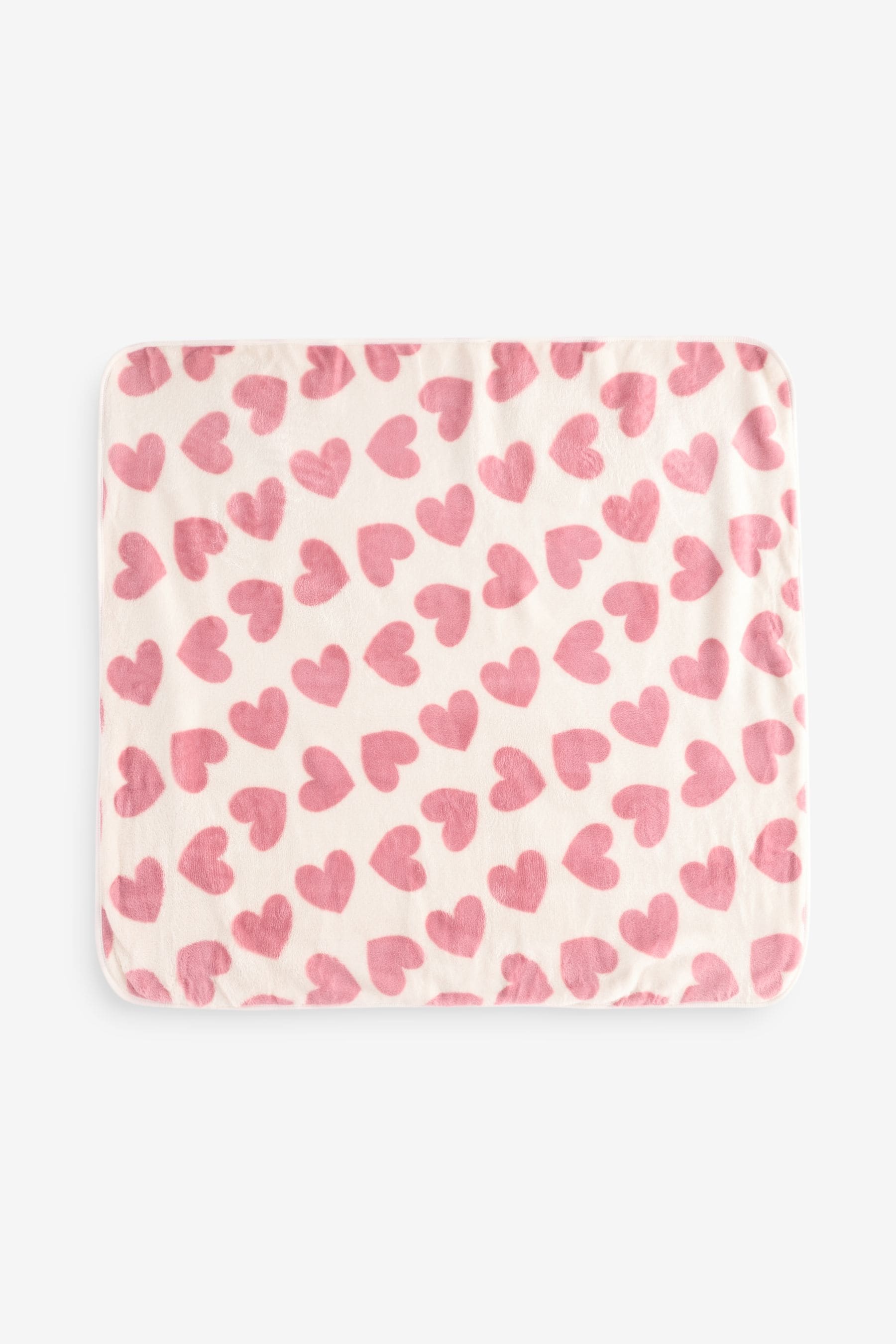 Buy Pink Heart Fleece Baby Blanket from Next Oman