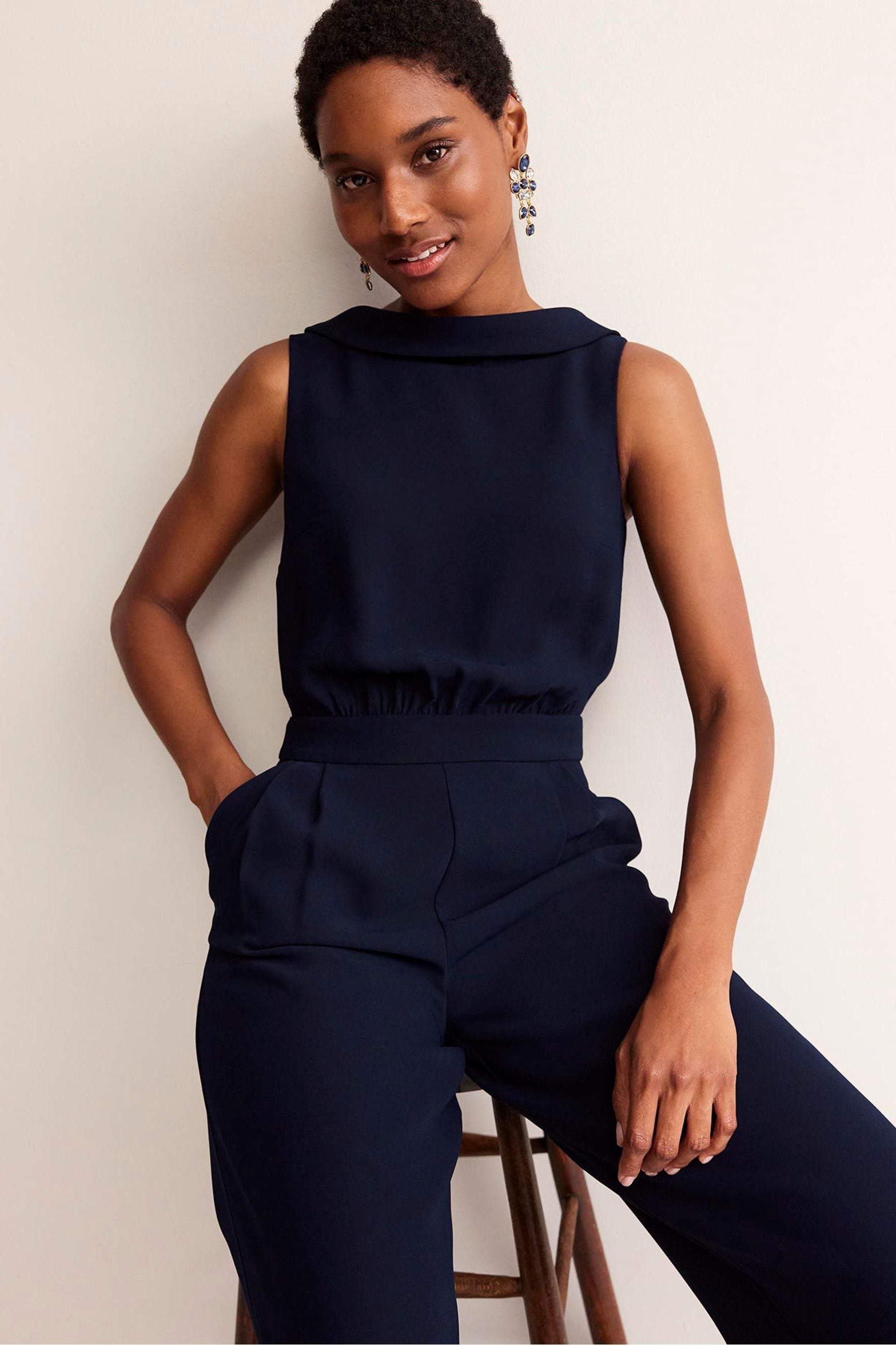 Boden Dark Blue Tall Clarissa Jumpsuit