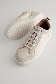 Neutral Wide Fit Forever Comfort® Leather Retro Lace-Up Trainers - Image 3 of 6