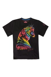 Joe Browns Black Neon Tiger Graphic T-Shirt - Image 5 of 5