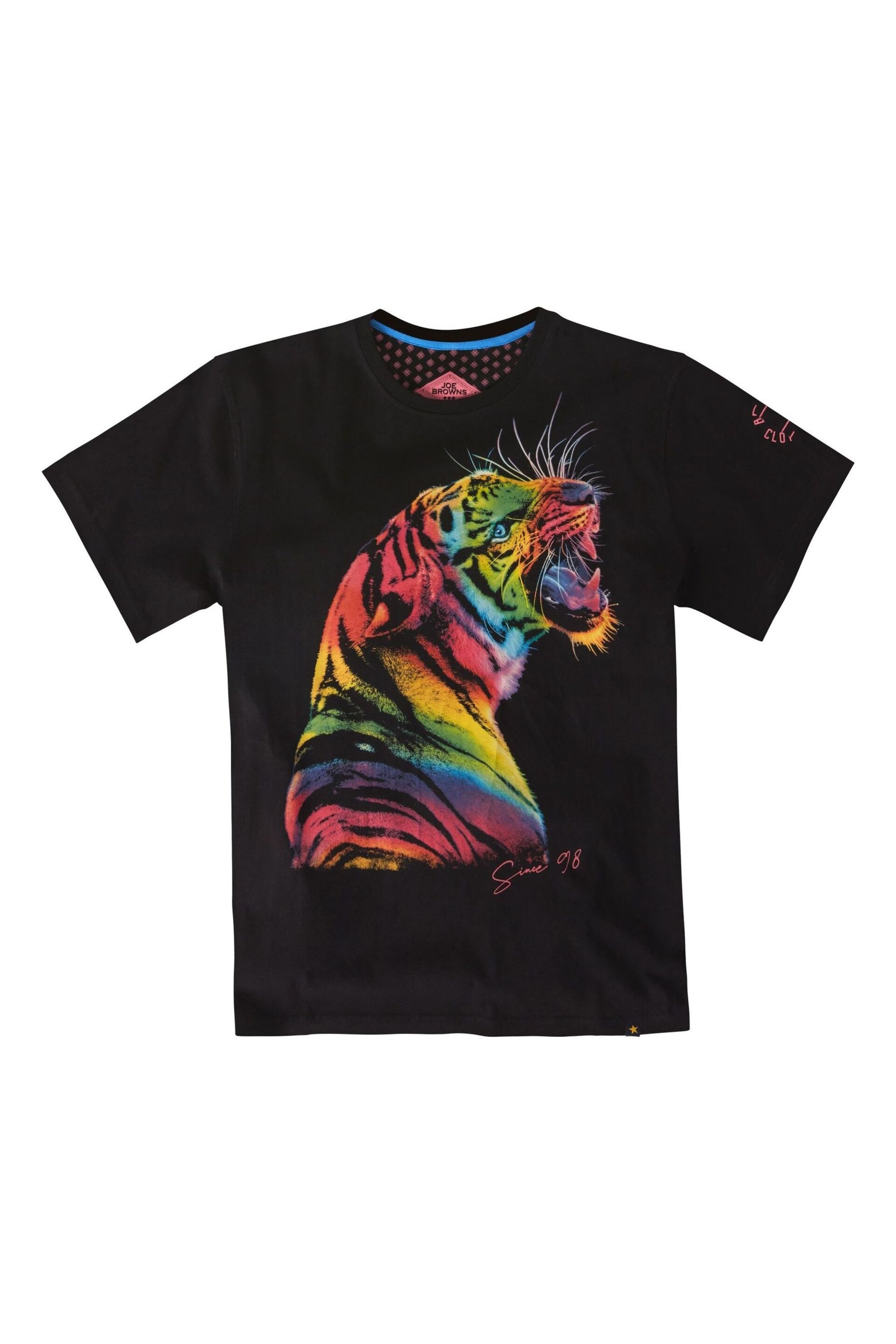 Joe Browns Black Neon Tiger Graphic T-Shirt - Image 5 of 5
